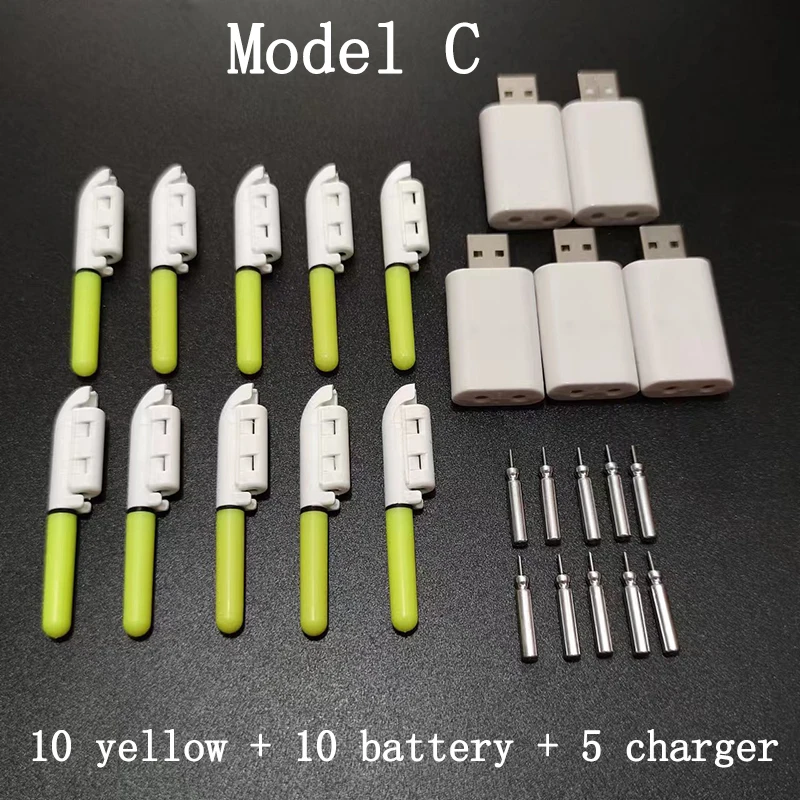 10 pcs/lot Electronic Light Stick With Rechargeable Battery Clip on Fishing Rod Glowing Lamp CR322 / CR425 Night Fishing A578