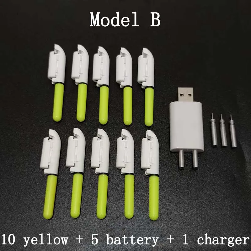 10 pcs/lot Electronic Light Stick With Rechargeable Battery Clip on Fishing Rod Glowing Lamp CR322 / CR425 Night Fishing A578