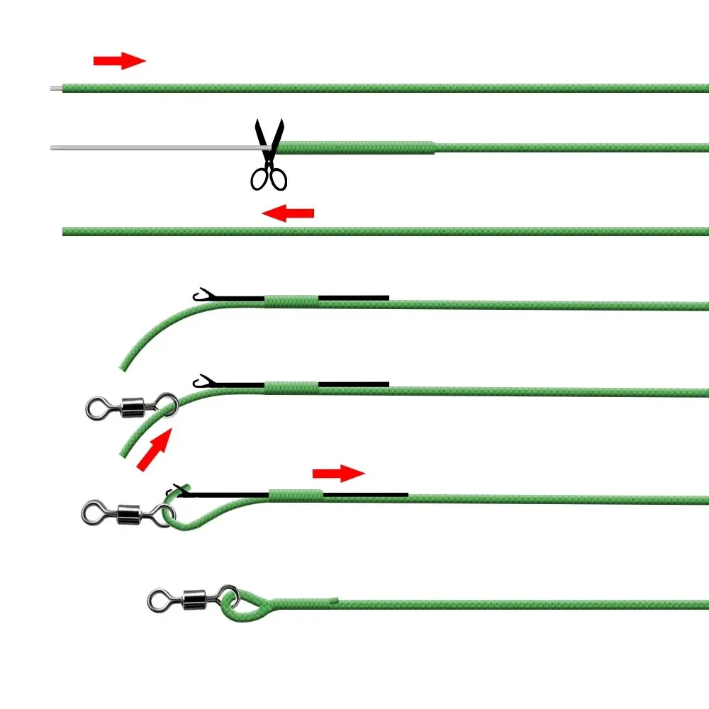 Hirisi 1pcs 35LB 7M Leadcore Carp Fishing Tackle Line Make Carp Hair Rigs 3 Color Braided Lead Line