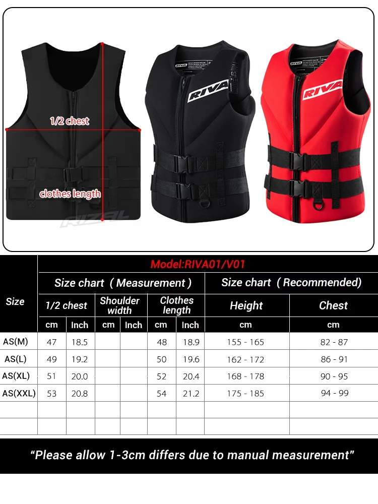 Life Vest Adults Surf Vest Kayak Wakeboard Motorboats Raft Rescue Boat Ski Water Sports Swimming Drifting Rescue Life Jacket
