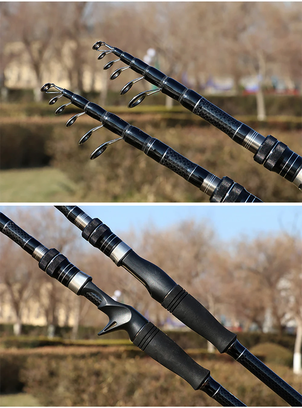 1.8M 2.1M 2.4M 2.7M 3.0M Portable Telescopic Fishing Rod Carbon Fiber Spinning/Casting Fish Rod Tackle
