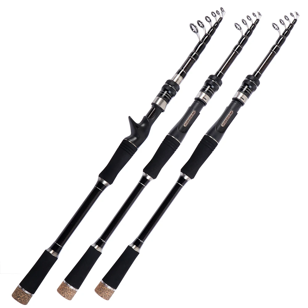 1.8M 2.1M 2.4M 2.7M 3.0M Portable Telescopic Fishing Rod Carbon Fiber Spinning/Casting Fish Rod Tackle