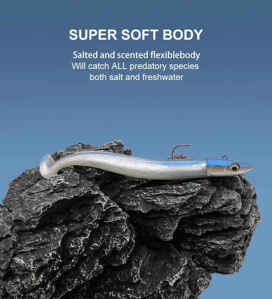 ESFISHING Soft Fishing Lures Leurre Souple Crazy Paddle Tail 150mm Swimbait Lifelike for Pike Bass Trout Pescas