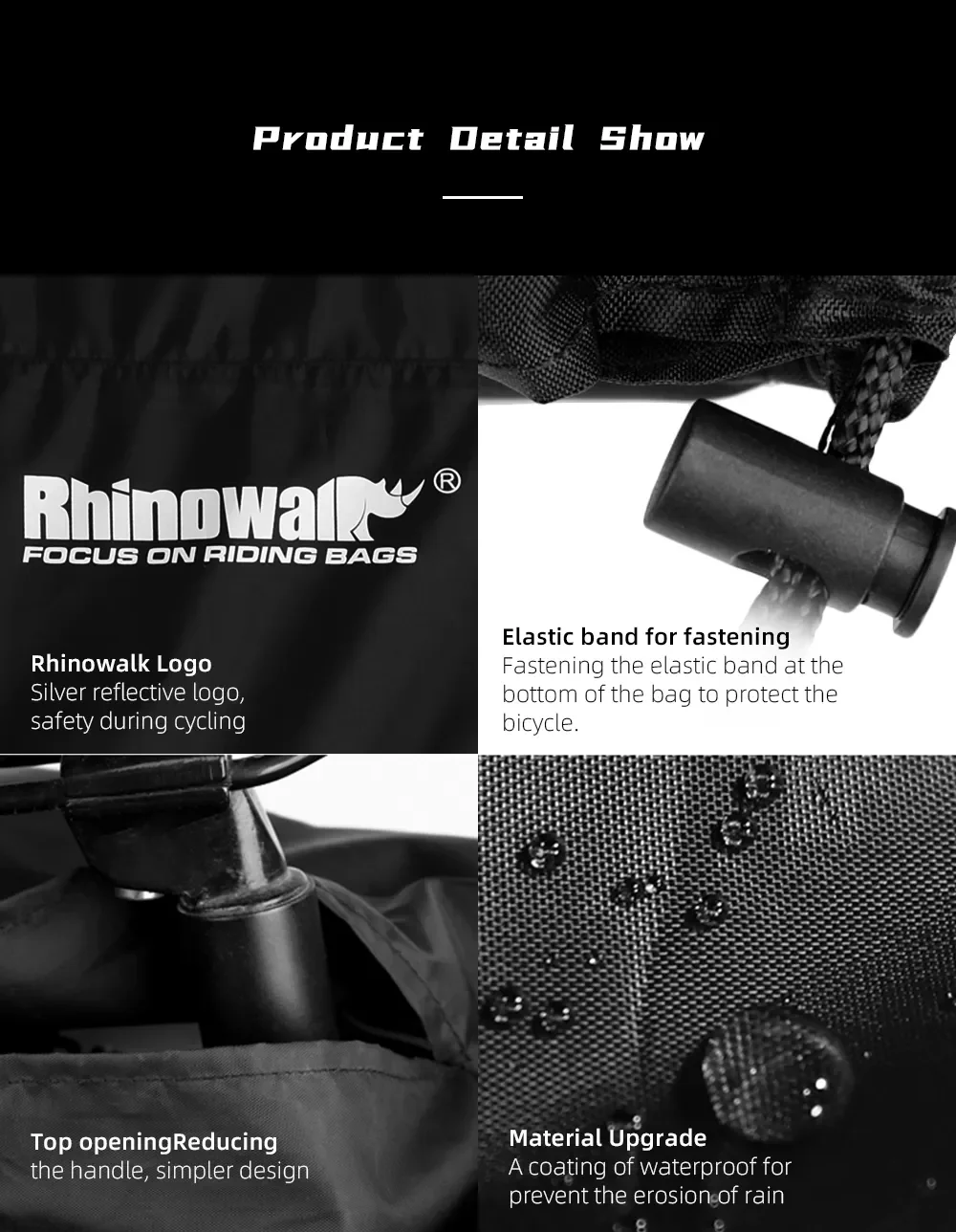 Rhinowalk Folding Bike Storage Bag Cover Portable Fits 20-Inch Or 16-Inch Folding Bike Light Bike Travel Carry Handbag