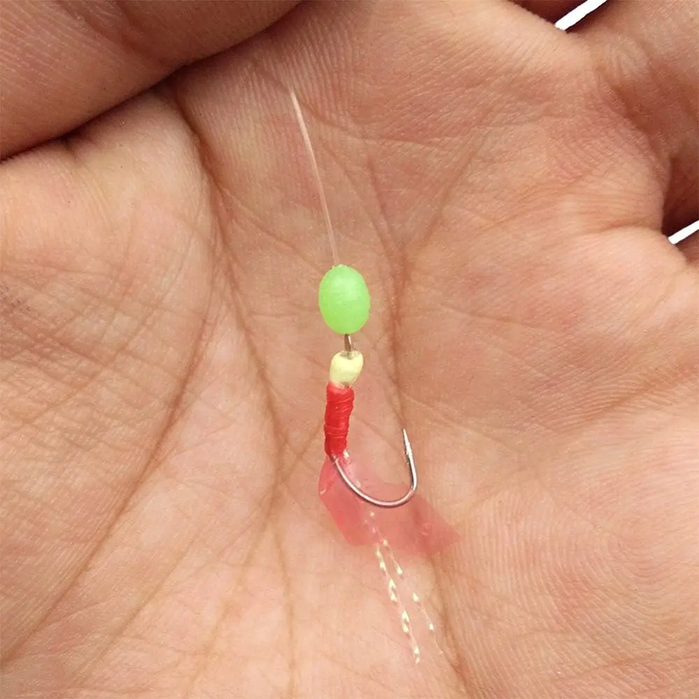 5Pack Fishing Wobbler Sabiki Bait Rigs & Luminous Bean Fishing Hooks Ocean Fly Saltwater Glow-in-Dark Rigs