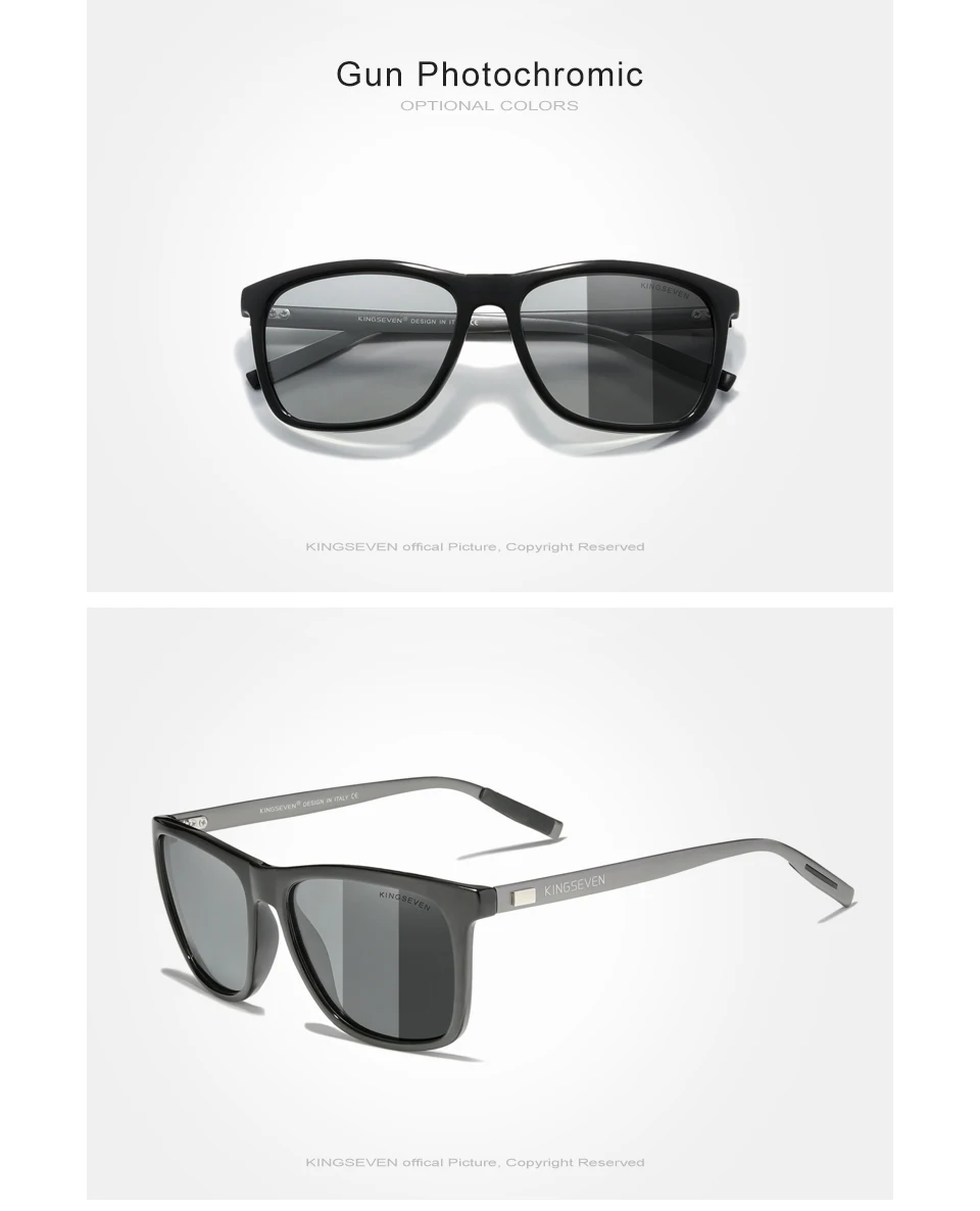 KINGSEVEN Aluminum Frame Sunglasses Men Polarized Photochromic Sun Glasses Women's Accessories Driving Sunglasses