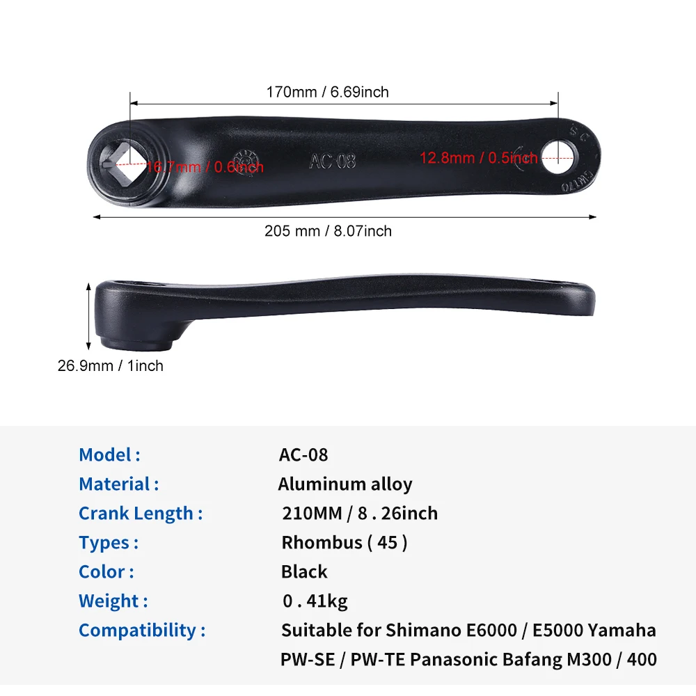 Bafang Crank Arm Electric Bicycle Crank Mid Motor Cranks Essential Parts Mid Motor Accessary BBS01 BBS02 BBSHD Ebike parts
