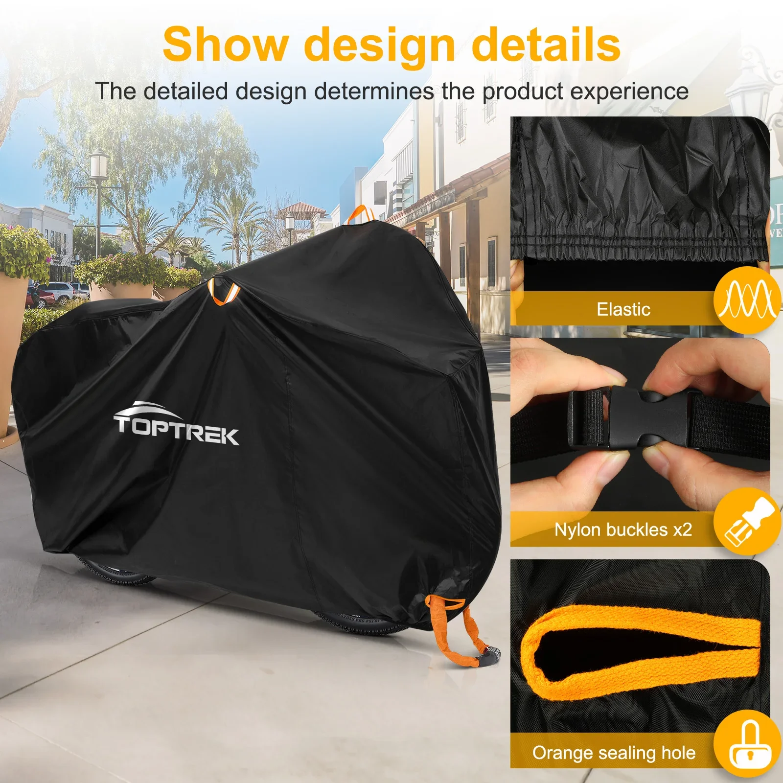 Toptrek Bike Cover 210D High Quality Bicycle Protector Multipurpose Rain Snow Dust Waterproof All Weather Protective Covers