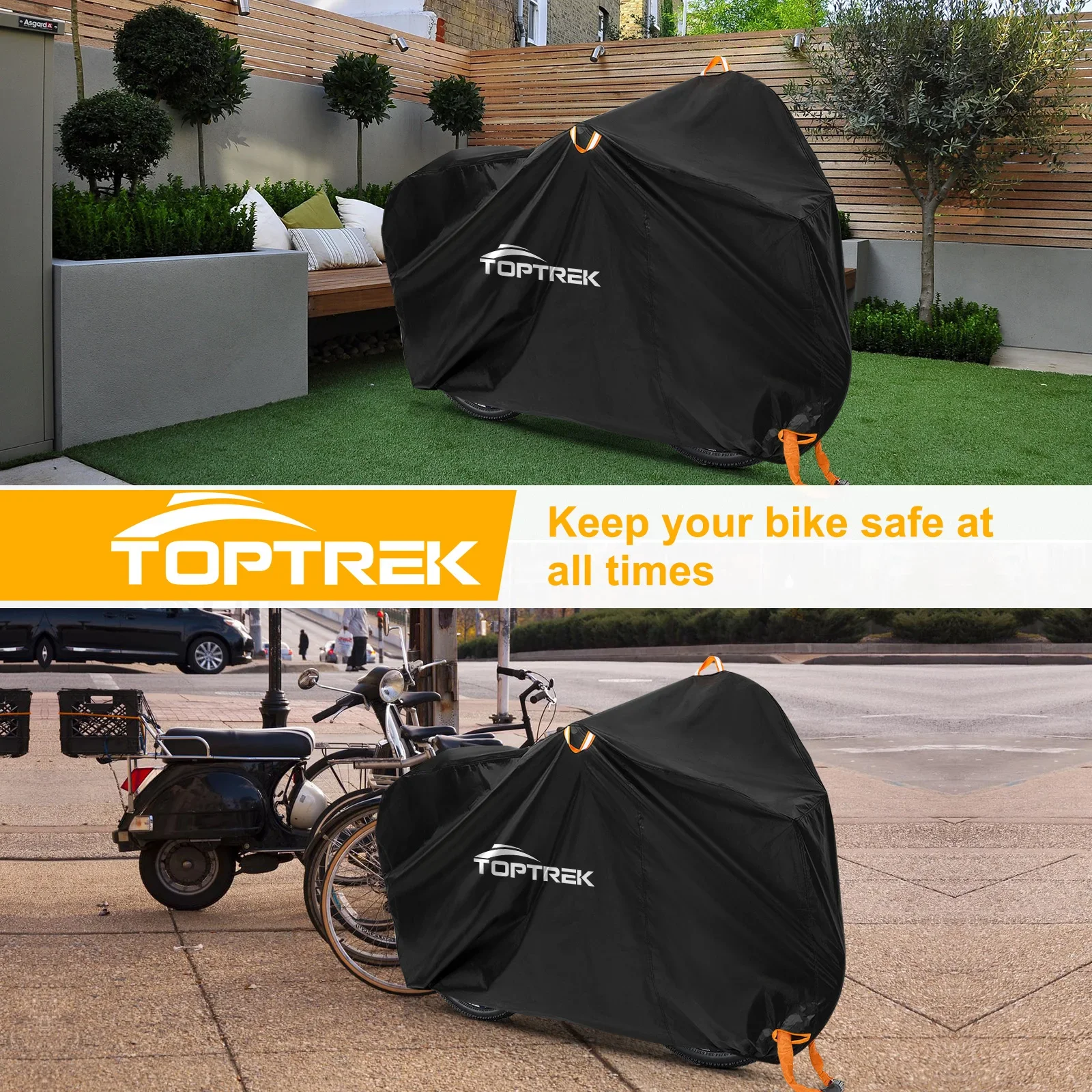 Toptrek Bike Cover 210D High Quality Bicycle Protector Multipurpose Rain Snow Dust Waterproof All Weather Protective Covers