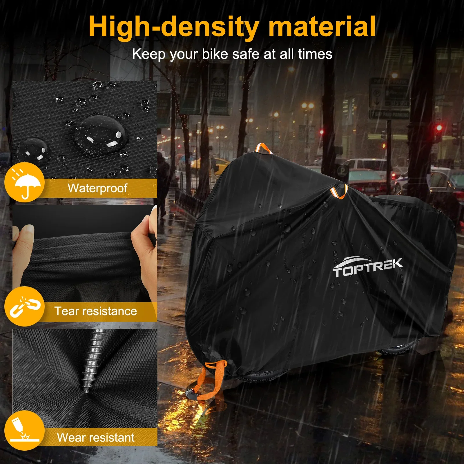 Toptrek Bike Cover 210D High Quality Bicycle Protector Multipurpose Rain Snow Dust Waterproof All Weather Protective Covers