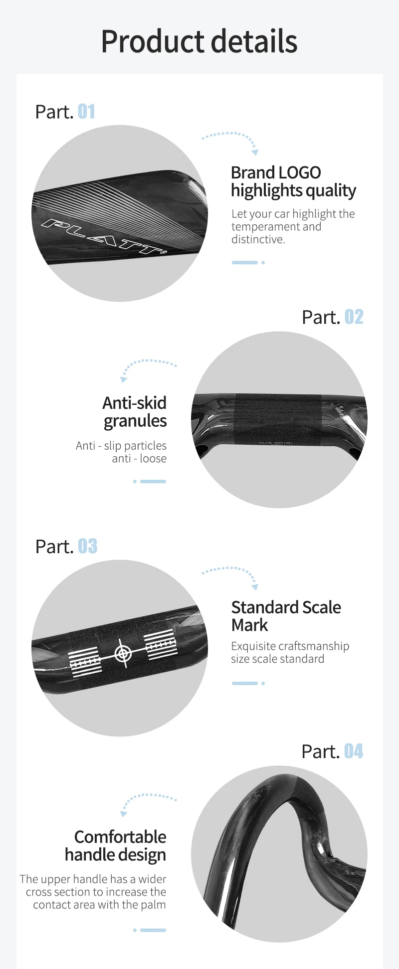 Carbon Fiber Bicycle Scale-free Handle, Carbon Fiber Bicycle Handle, Bicycle Handlebar /carbon Handlebar