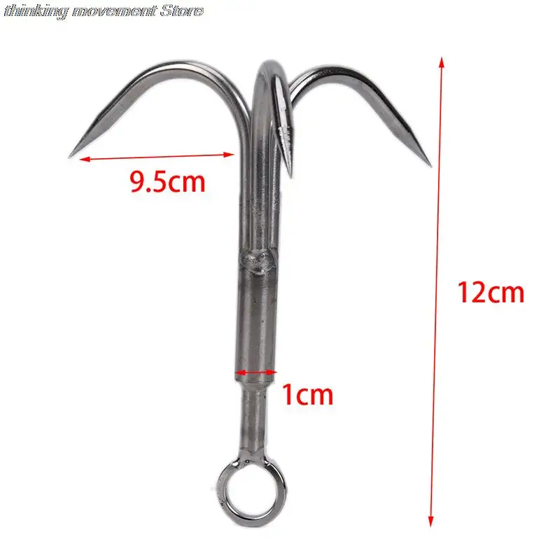 3 Claws Stainless Steel Survival Folding Grappling Hook, Outdoor Multifunctional Carabiner Travel Rescue Climbing Tool