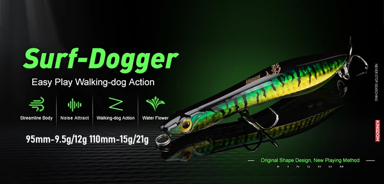 Kingdom Topwater Pencil Fishing Lures 60mm 5.6g 90mm 11g Walking Dog Swimbaits Floating Artificial Hard Baits For Bass Pike
