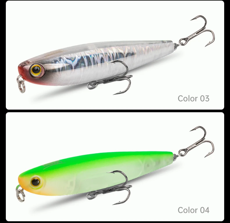 Kingdom Topwater Pencil Fishing Lures 60mm 5.6g 90mm 11g Walking Dog Swimbaits Floating Artificial Hard Baits For Bass Pike