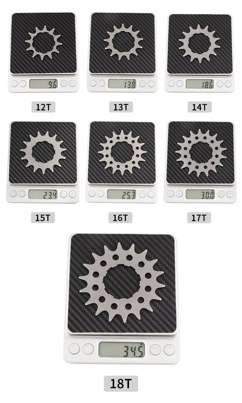 MUQZI Bike Cassette Cog Single Speed 12T 13T 14T 15T 16T 17T 18T Sprockets MTB Road Bicycle Flywheel Cog