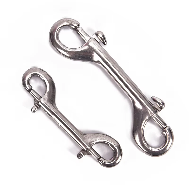 DIZETION 65mm 90mm 100mm 115mm Double Ended Scuba Diving Hook Zinc Alloy Eye Bolt Snap Hook Quick Draw Link Carabiner