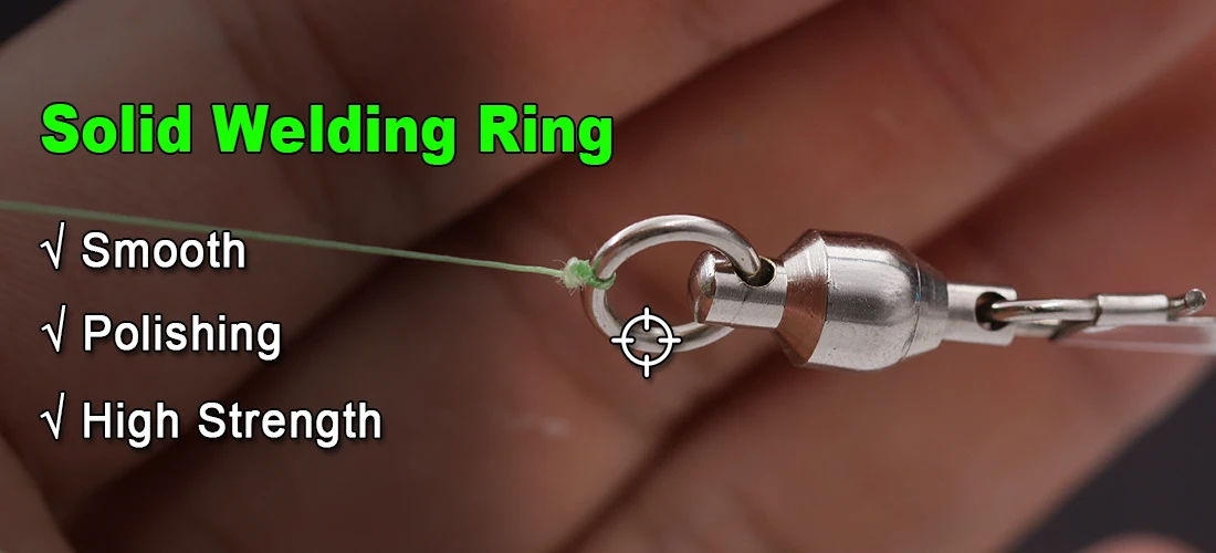 FishTrip Fishing Snap Swivel Interlock Snap Ball Bearing Swivels Stainless Steel Cross Lock Clip Squid Fishing Connector