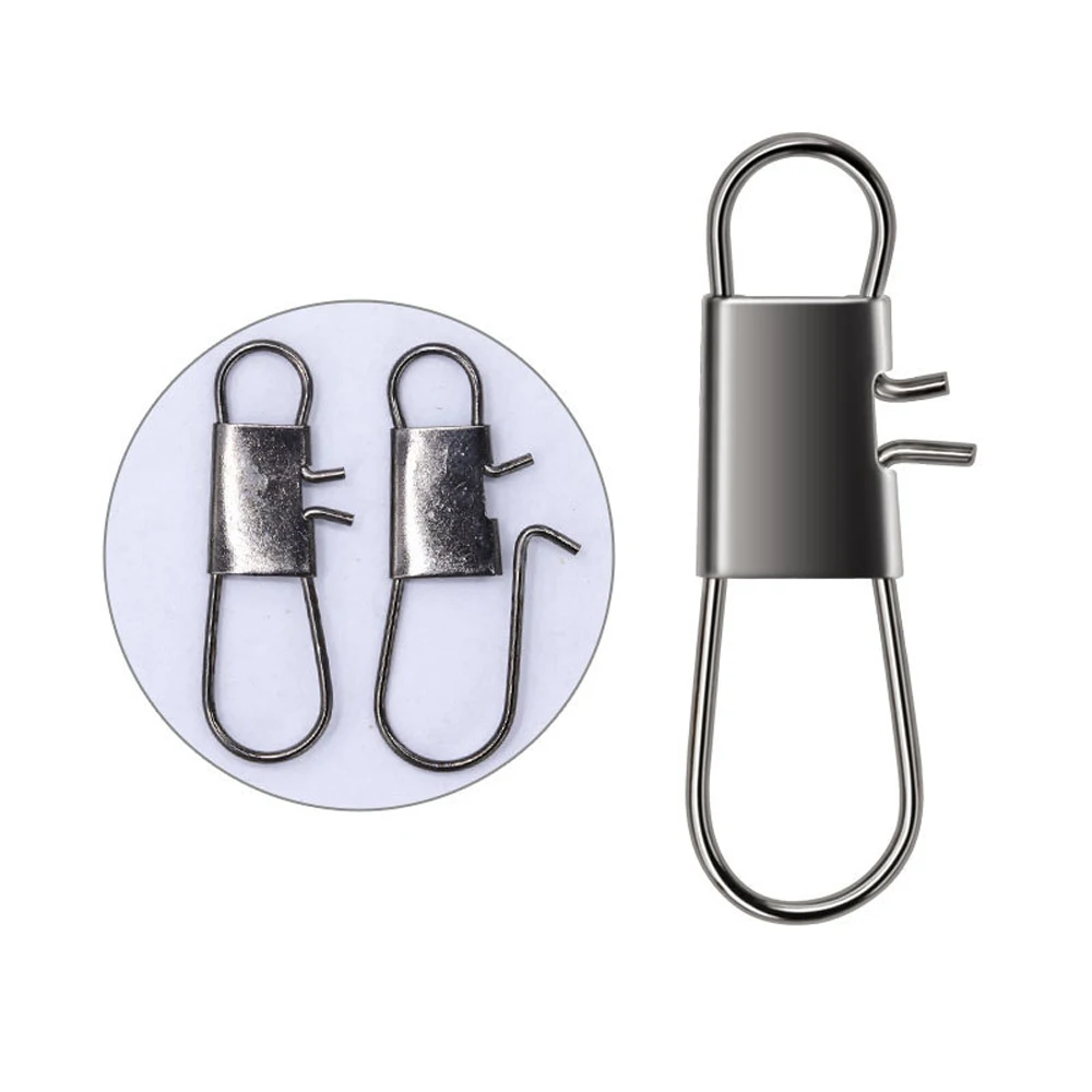 DNDYUJU 50-100pcs Carbon Steel Fishing Connector Fishing Snap Pin Rolling Swivel Fishing Lure Tackle Fishing Hook Tool Snap