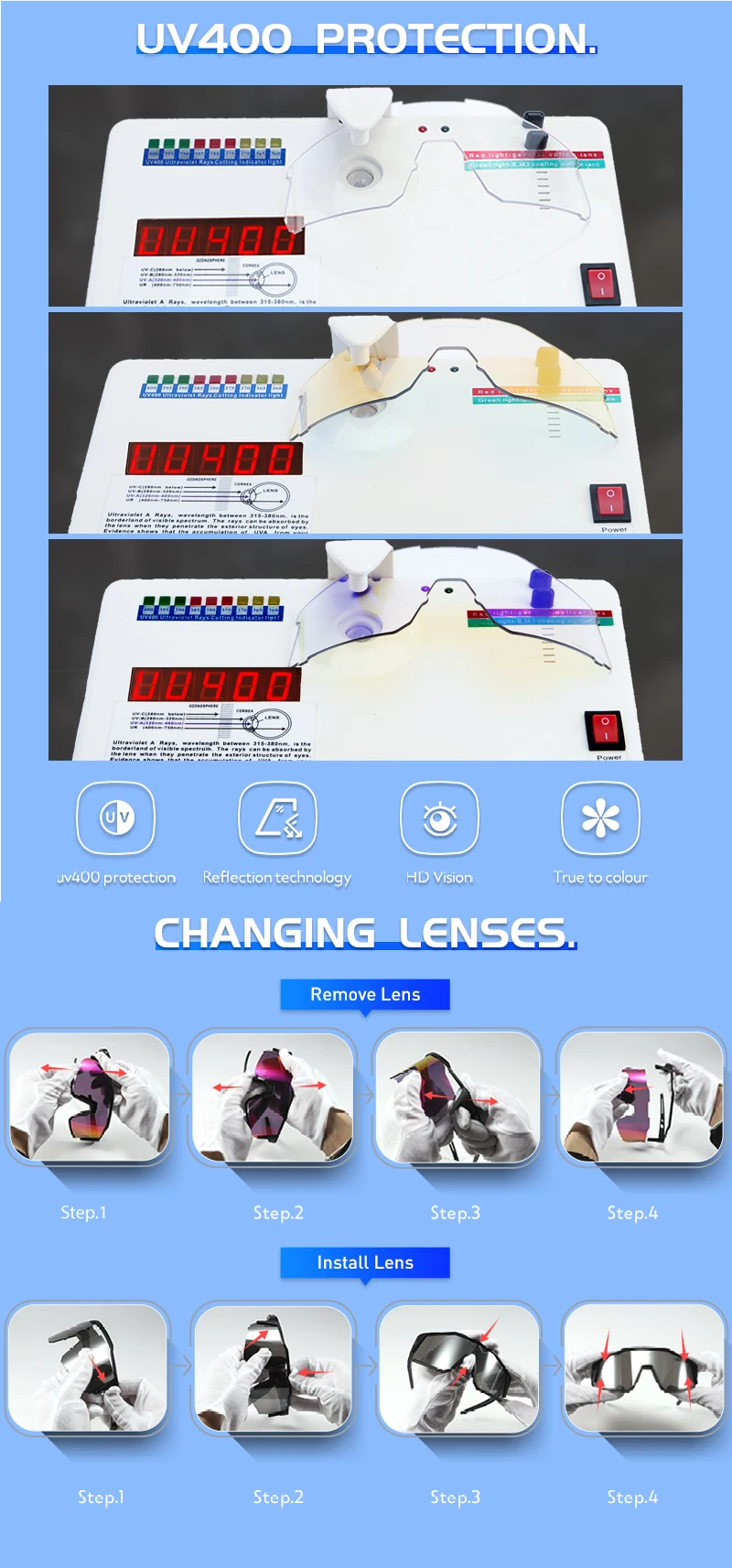 Cycling Sunglasses Bike Eyewear Sports Dark Glasses Cycling Glasses Black Polarized Lens Eyepieces Outdoor Bicycle Goggles
