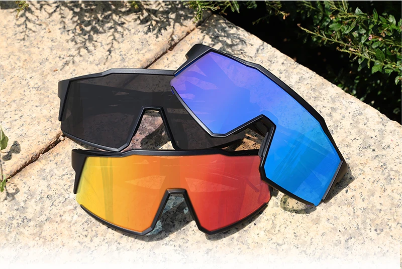 Cycling Sunglasses Bike Eyewear Sports Dark Glasses Cycling Glasses Black Polarized Lens Eyepieces Outdoor Bicycle Goggles