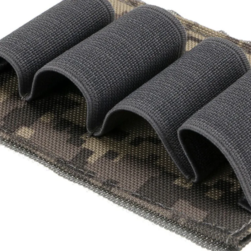 Tactical 12/20Ga 4 Round Ammo Carrier Holder Shotgun Shell Molle Nylon Magazine Pouch Panel Flashlight Pen Organizer