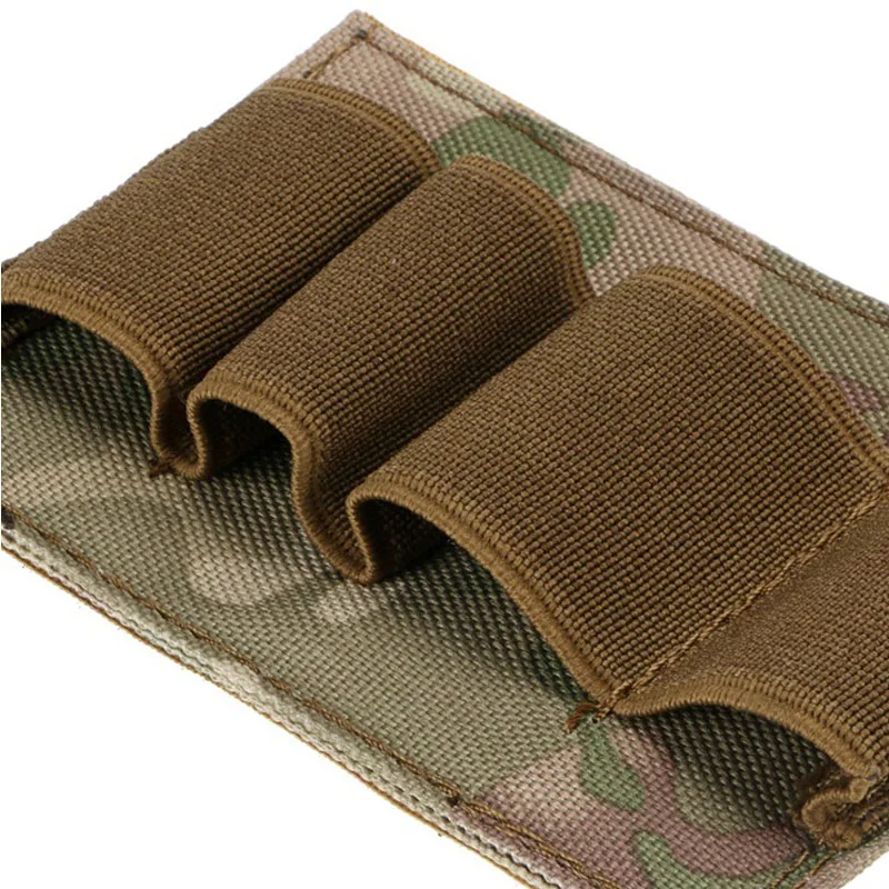 Tactical 12/20Ga 4 Round Ammo Carrier Holder Shotgun Shell Molle Nylon Magazine Pouch Panel Flashlight Pen Organizer