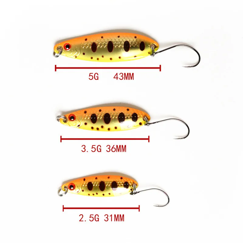 1/3/5PCS Spoon bait 2g 3.5g 5g Fishing Lures Pesca Hard Bait River Stream Freshwater Bass Pike Trout