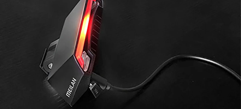 Meilan X5 Smart Brake Bicycle Rear Taillight Bike Remote Wireless Light Turn Signal LED Beam USB Chargeable Cycling Tail Light