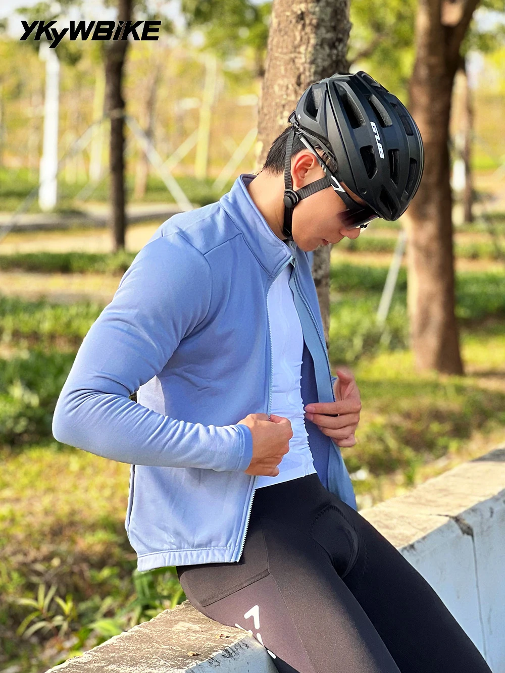 YKYWBIKE Men Winter Thermal Fleece Long Sleeve Men Jacket MTB Bike Coat Pro Top Cycling Jersey Ciclismo Bicycle Clothing 5 Color