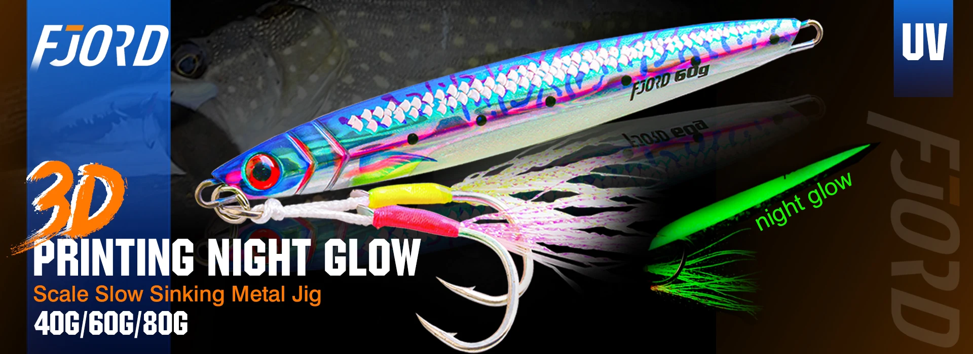 FJORD Luminous 37g 29g 17g Hardcore Sinking Minnow Fishing Lure Treble Hook Hard Baits Jerkbait Sea Long Casting Fishing Items