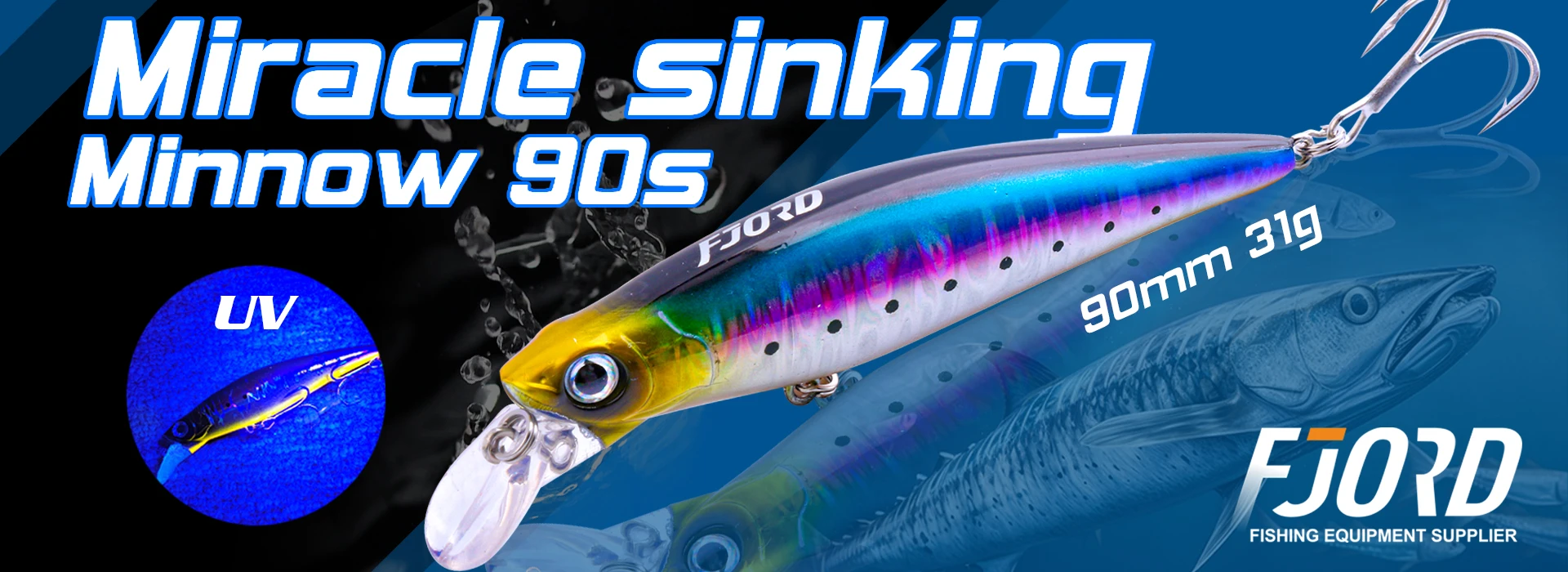 FJORD Luminous 37g 29g 17g Hardcore Sinking Minnow Fishing Lure Treble Hook Hard Baits Jerkbait Sea Long Casting Fishing Items