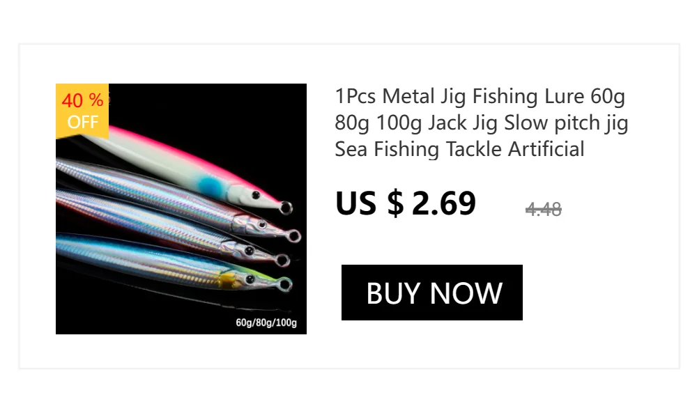3D Metal Jig 60g 80g 100g 120g 150g 200g Sea Biomimetic Fish Iron Plate Bait Wobbler Fishing Lure Artificial Ocean Boat Fishing