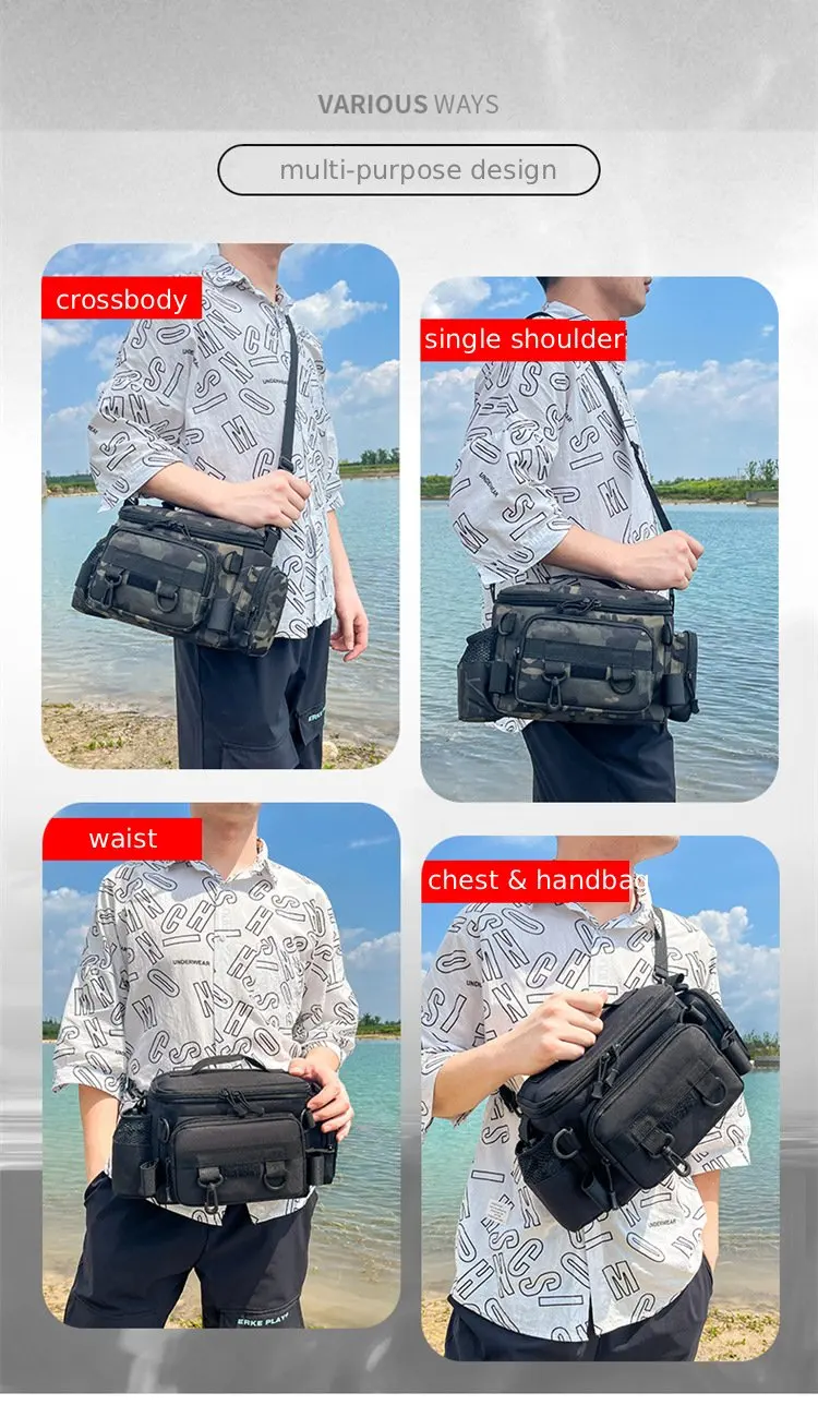 Fishing Tackle Bags Waist Fanny Pack Fishing Lures Line Box Utility Storage Accessories Outdoor Camping Shoulder Crossbody Bag