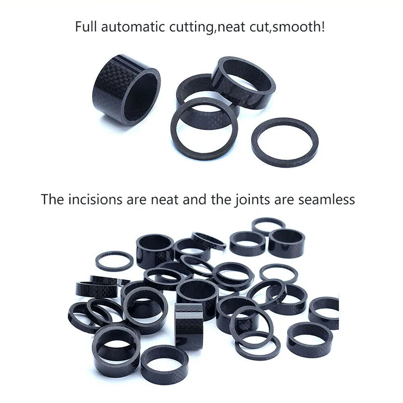 BUCKLOS Bike Headset Washer 11PC Carbon Fiber Stem Spacer Flexible 1 1/8" Mountain Road Bike Stem Front Fork Headset Washer