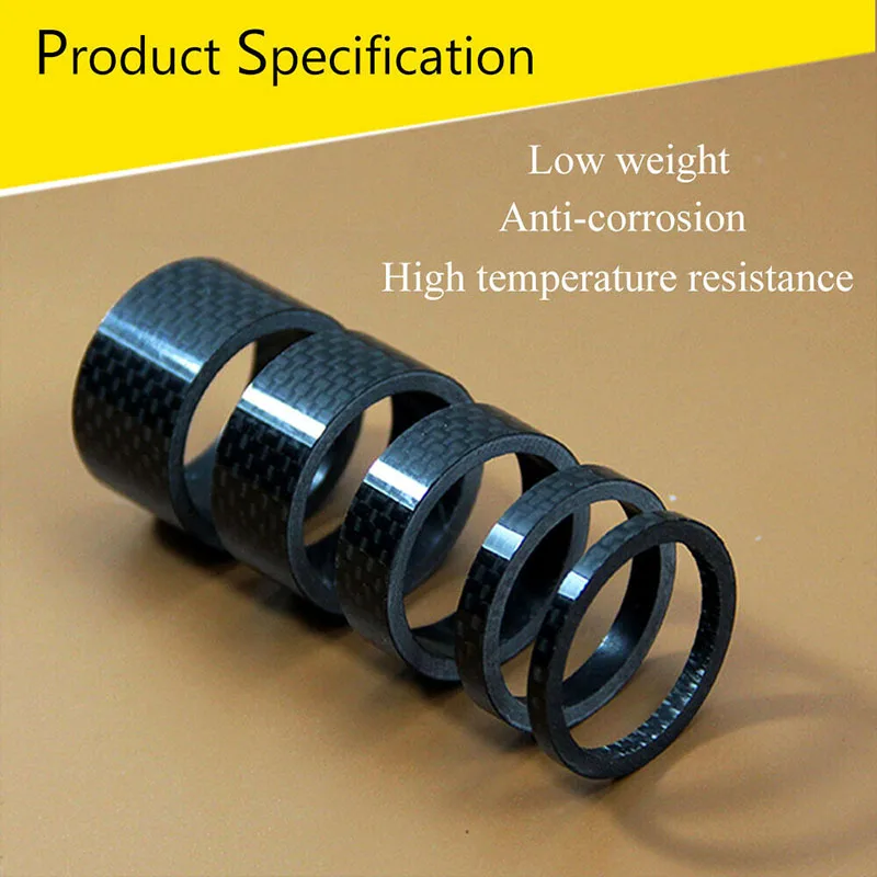 BUCKLOS Bike Headset Washer 11PC Carbon Fiber Stem Spacer Flexible 1 1/8" Mountain Road Bike Stem Front Fork Headset Washer