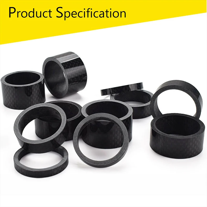 BUCKLOS Bike Headset Washer 11PC Carbon Fiber Stem Spacer Flexible 1 1/8" Mountain Road Bike Stem Front Fork Headset Washer