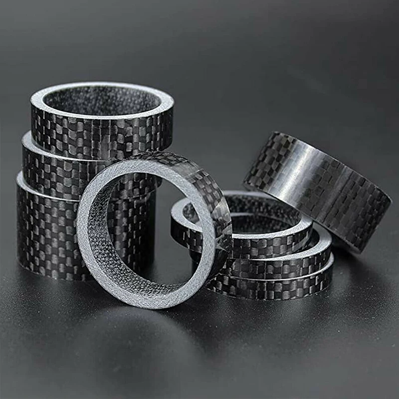 BUCKLOS Bike Headset Washer 11PC Carbon Fiber Stem Spacer Flexible 1 1/8" Mountain Road Bike Stem Front Fork Headset Washer