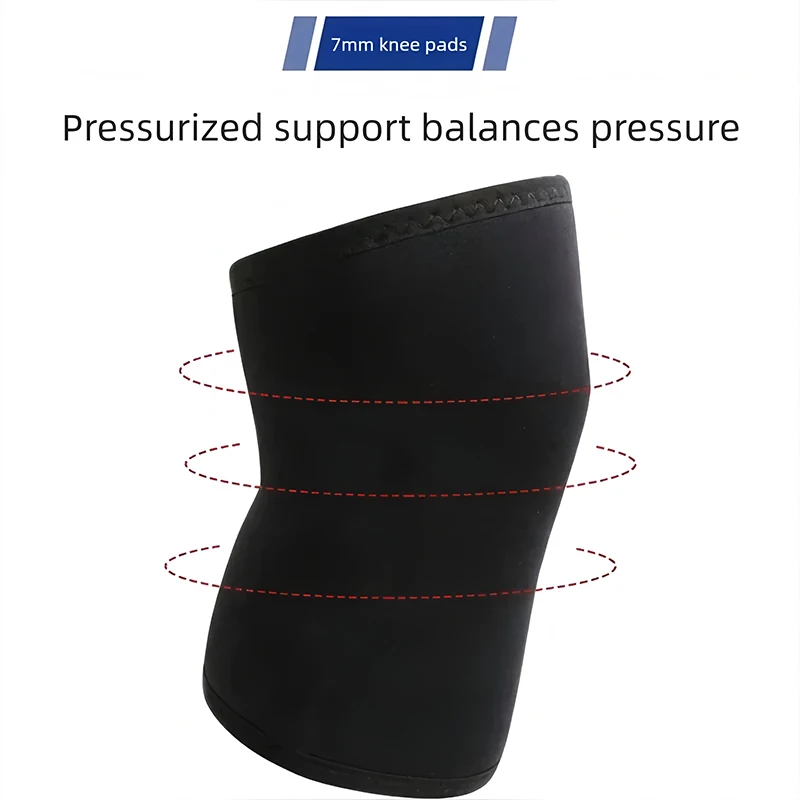 7mm Stiff Knee Sleeve,Professional Neoprene Knee Pad For Weight Lifting,Sport Safety Power Lifting Support Knee Joint Protection