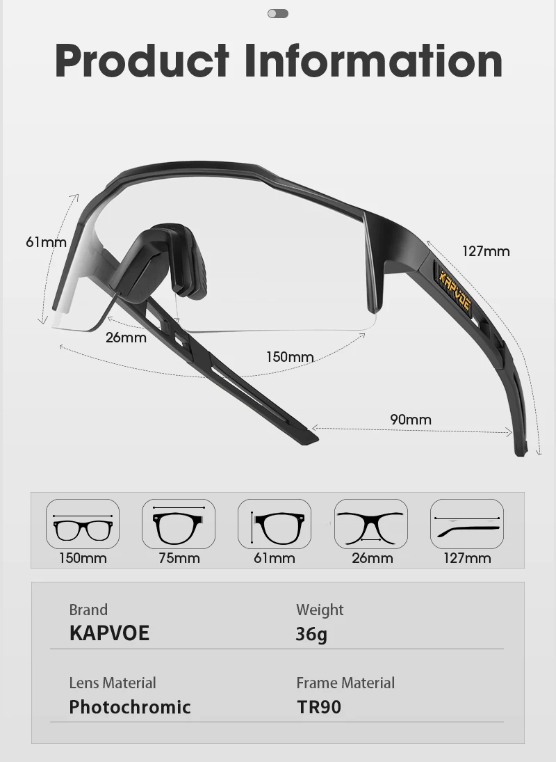 KAPVOE hot Bicycle Cycling Sunglasses Women Bike Cycling Photochromic Glasses UV400 Hiking Eyewear Man Outdoor Sports Glasses