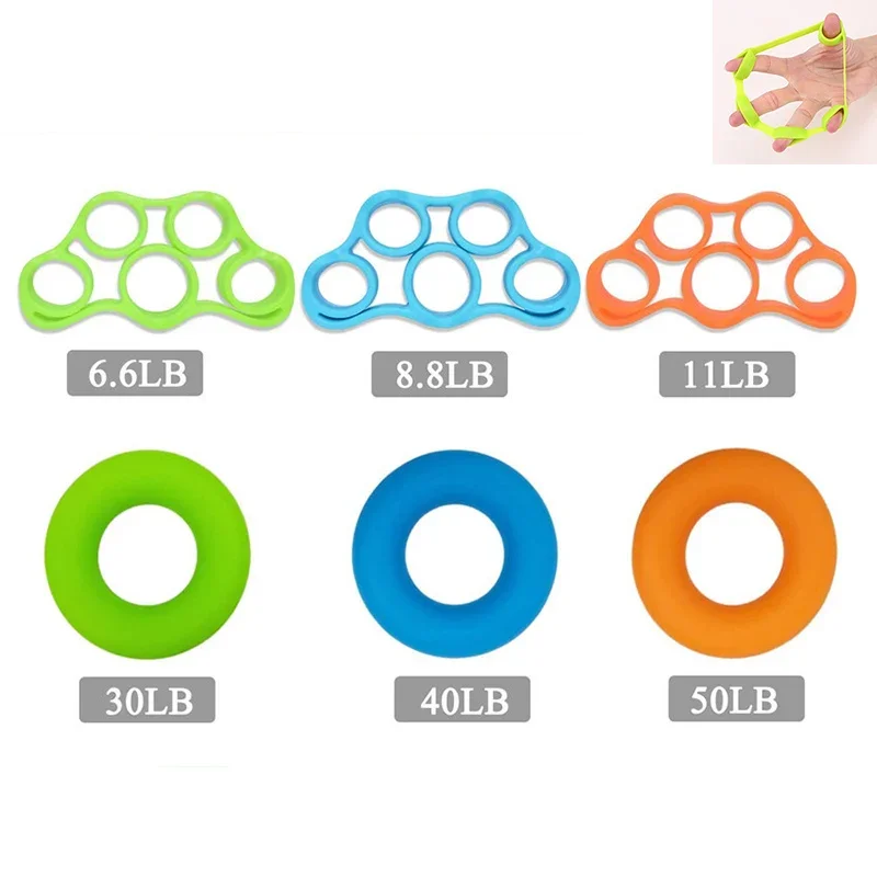 1/2pcs Hand Gripper Silicone Finger Expander Exercise Hand Grip Wrist Strength Trainer Finger Exercise Resistance Bands Fitness