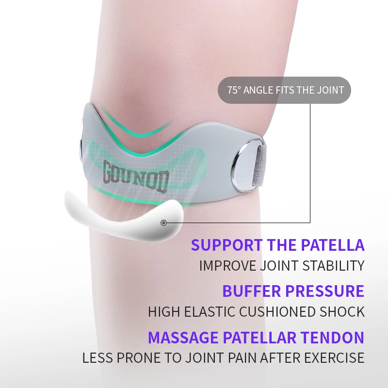 Patella Tendon Knee Strap for Pain Relief, Basketball Stabilizer Brace Silicone Band Elasticity Fixed Supportion Patellar Ring