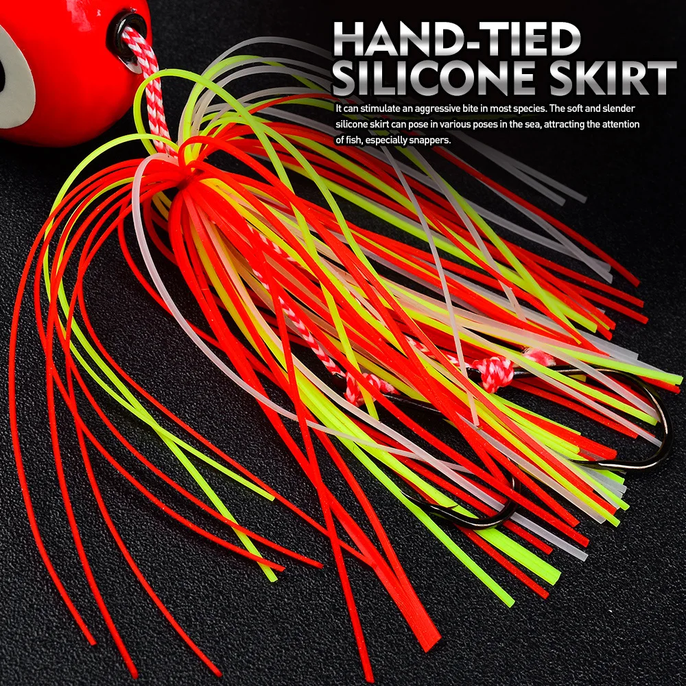 1Pc 20g-120g Tenya Tai Rubber Kabura Jig Slide Jig Snapper Grouper Sea-bream Jig Head With Rubber Skirt Jigging Lure