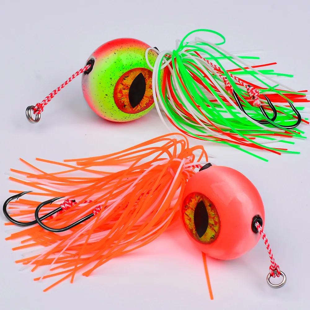 1Pc 20g-120g Tenya Tai Rubber Kabura Jig Slide Jig Snapper Grouper Sea-bream Jig Head With Rubber Skirt Jigging Lure