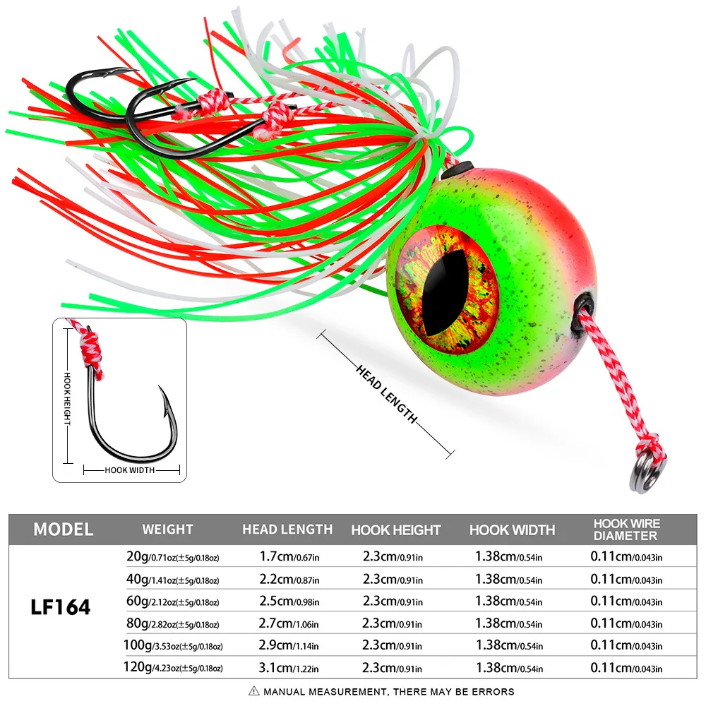 1Pc 20g-120g Tenya Tai Rubber Kabura Jig Slide Jig Snapper Grouper Sea-bream Jig Head With Rubber Skirt Jigging Lure