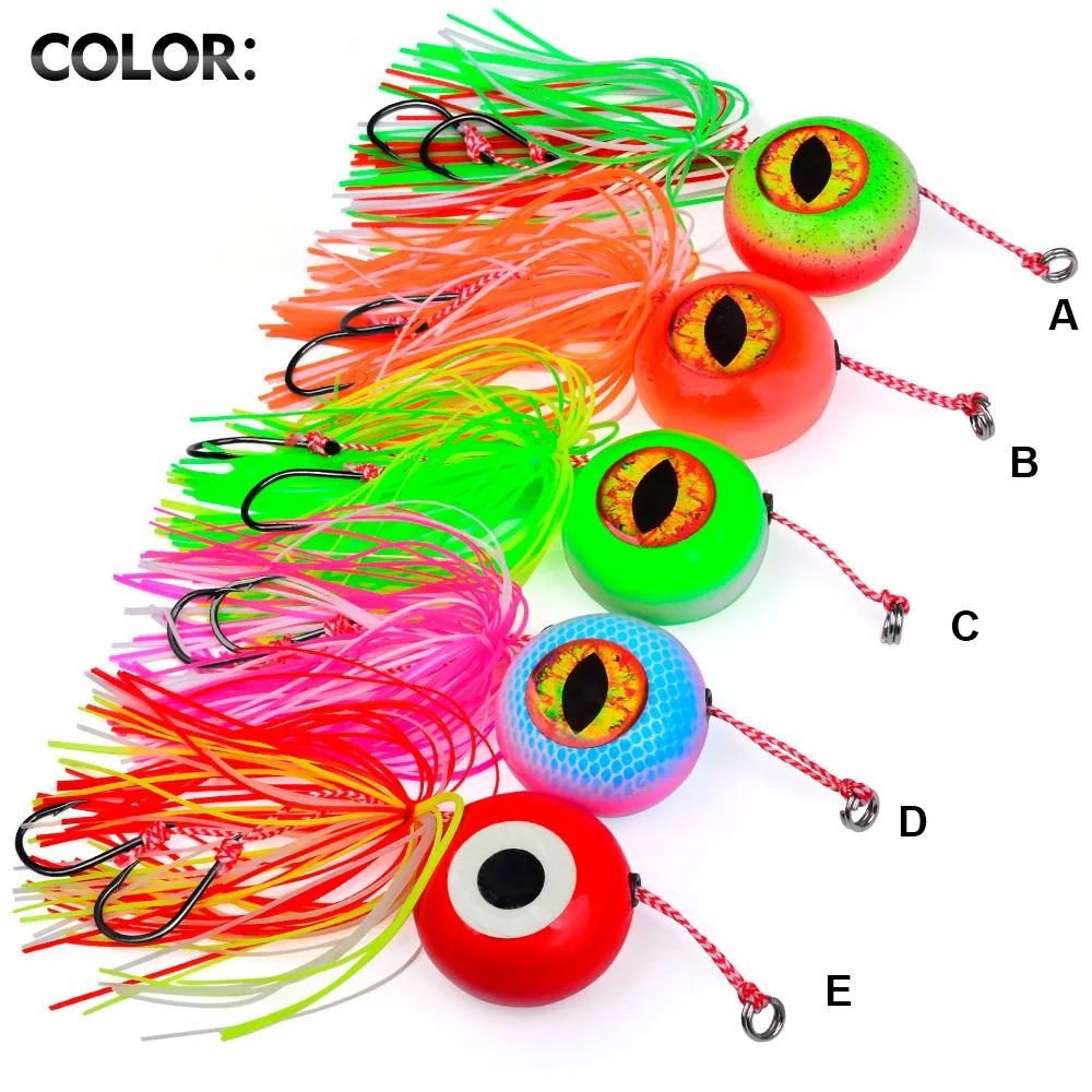 1Pc 20g-120g Tenya Tai Rubber Kabura Jig Slide Jig Snapper Grouper Sea-bream Jig Head With Rubber Skirt Jigging Lure