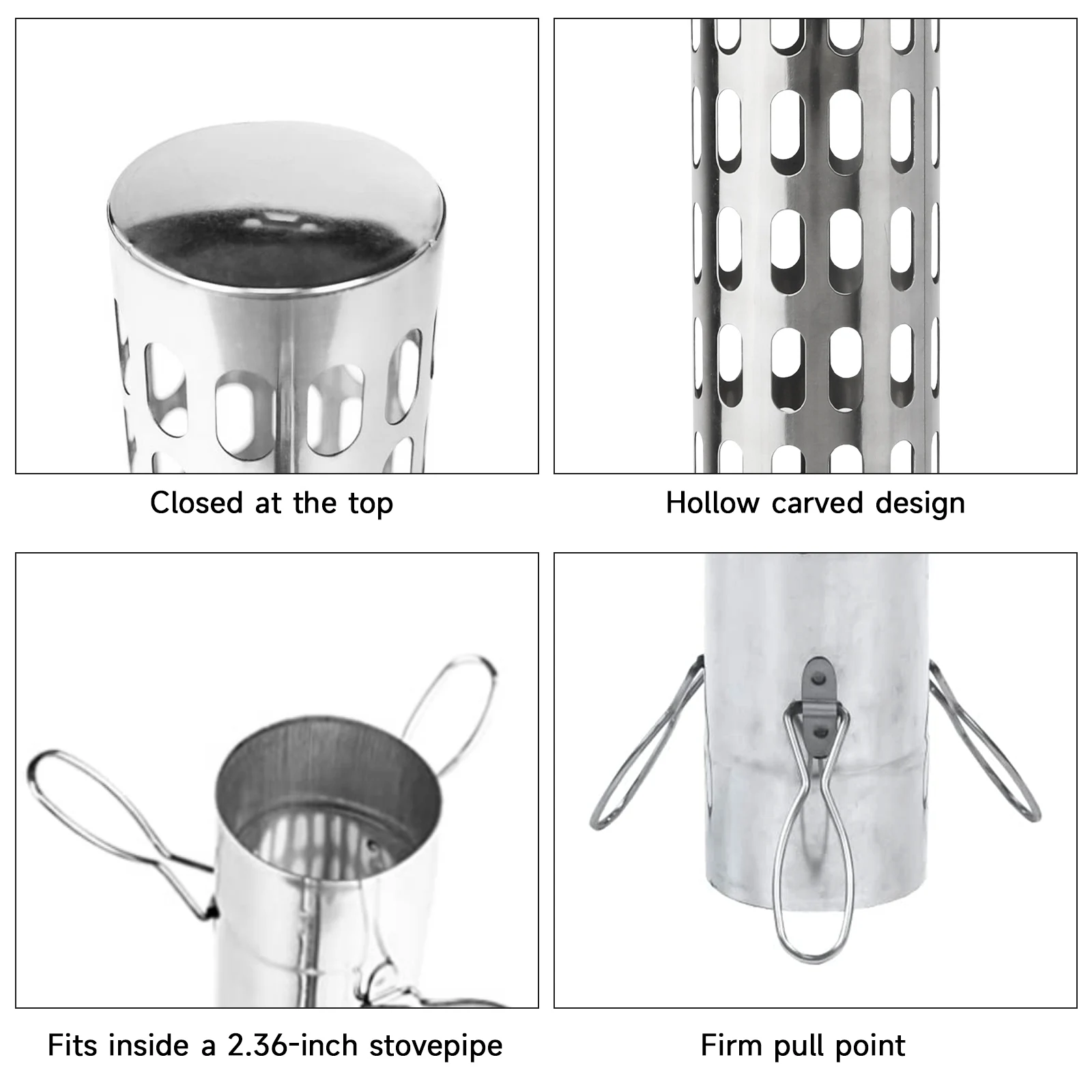 Camping Tent Stove Chimney Parts Spark Arrestor Stove Pipe Spark Arrestor Stainless Steel Chimney Cap Tent Stove Exhaust Stovepi