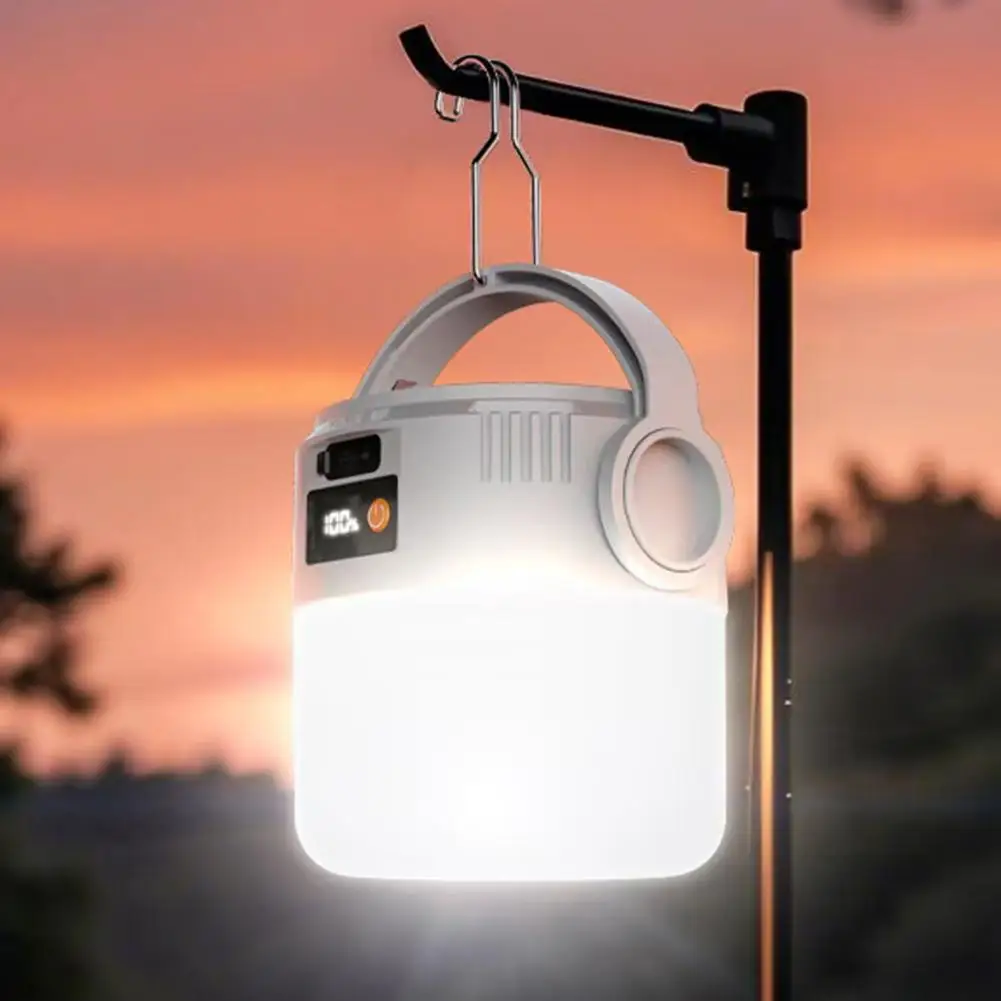 Outdoor Solar Camping Light Rechargeable LED Camping Light COB with Digital Display for Mountain Camping