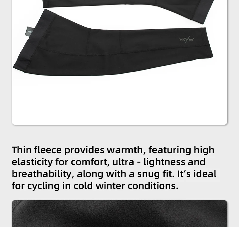 Ykywbike Winter Cycling Leg Warmers Thermal Fleece Non-Slip ultra-lightness Breathable Pro Team Mtb Road Bike Knee Cover