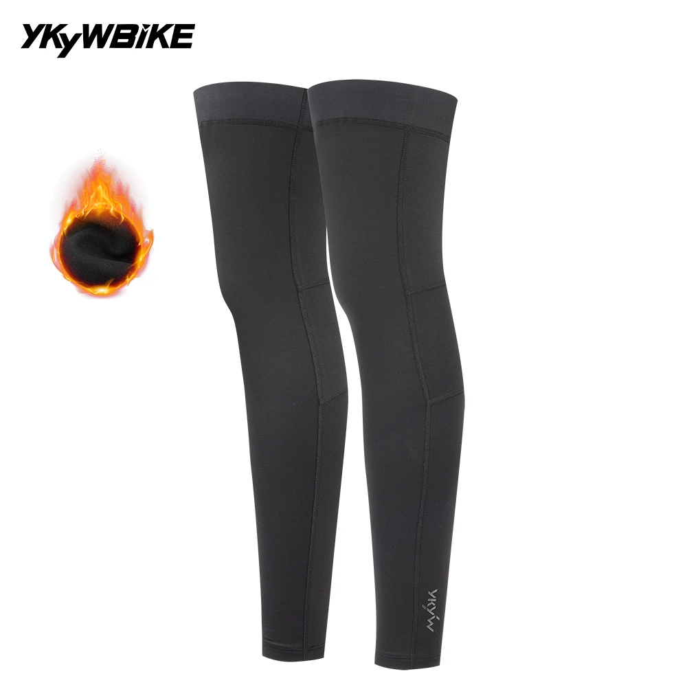 Ykywbike Winter Cycling Leg Warmers Thermal Fleece Non-Slip ultra-lightness Breathable Pro Team Mtb Road Bike Knee Cover