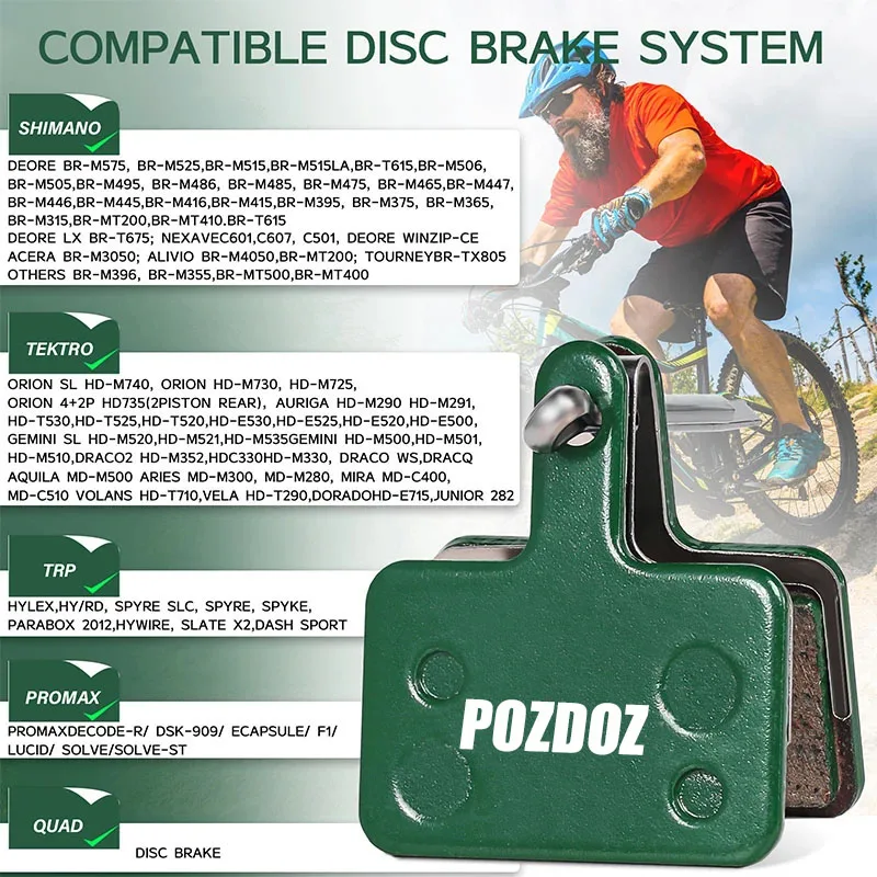 POZDOZ MTB Ceramic Road Brake Pads for SHIMANO B01S B05S Mountain Bicycle Hydraulic Disc Brake Pads Bike Cycling Parts